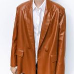 ZARA  faux leather oversized blazer Photo 1
