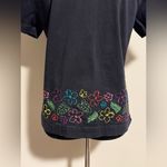 kim rogers EUC  Black Floral Embroidered Button Down Blouse size MP Photo 7