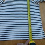 American Eagle  Top Shirt Cold Shoulder Size Large Ribbed Stripes Black White Photo 4