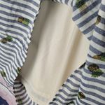 Entro  NAVY WHITE STRIPED PINEAPPLE PRINTED COTTON SHIRT DRESS S Photo 6