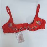 SAVAGE x FENTY Dolled Up Lace Quarter Cup Bra Orange Floral Size 38B NWT Photo 1