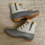 Sperry Womens Saltwater Emboss Wool Boots Gray Winter Snow Size 6.5 Photo 0