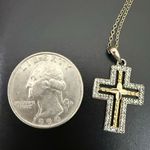 Vintage Ross Simons 925 China Vermeil Gold Over Silver Cross Pendant Necklace 2g Photo 8