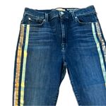 ZARA 7 for all mankind Women's Skinny Jeans‎ Blue Yellow Stripe Size 8 High Waist Photo 12