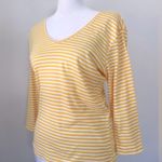 Esprit Vintage Y2K Yellow & White Striped Long Sleeve T-Shirt Photo 1