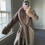 Missguided Sherpa Fur Trench Coat Photo 1