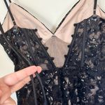Blondie Nites Sequin Lace Minidress in Black/Nude - Size: 9 Photo 3