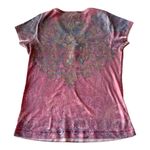 Apt. 9  Pink Paisley Y2K Beaded V-Neck Short Sleeved T-Shirt Photo 1