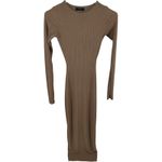 Naked Wardrobe  Figure It All Out Dress Maxi Bodycon Long Sleeve Coco Tan XS Photo 1