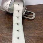 Faded Glory  100%  white leather eyelet size large women's belt Photo 1