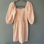 Billabong  Puff Sleeve Tan Stripped Dress Size Large Photo 4