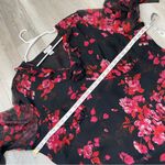 Avenue Vintage Silk Tunic floral flowy bell dress womens Black Red size 30/32 feminine Photo 2