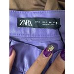 ZARA Purple Faux Leather High Rise Straight Leg Pants Women’s Size Small S Photo 2