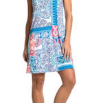 Linea Donatella Brand New  Women's Size XL Blue Patchwork Mini Dress Photo 0