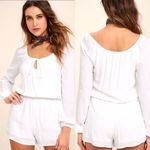 Lulus Full of Dreams White Long Sleeve Romper in White Size Small Photo 1