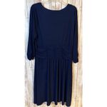 Ny Collection Navy A-Line Dress Ruching Waist Sleeves Plus Size 1X NWT Photo 5
