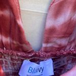 NWT Bluivy Womens small rust red bamboo tie dye plunge short sleeve maxi dress Photo 7