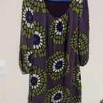 Boden Purple Green Floral Silk Dress 6 Purple Photo 3