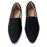 J/Slides NYC Black Durable Sleek Textile Slip On Flats/Slides 1" White Rims Size 6 Photo 4