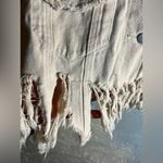 POL  NWT fringe denim jacket, cream colored, distressed, small but oversized Photo 6