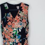Chicos Womens Floral Liquid Knit Jumpsuit Size L 2 Sleeveless Stretch Tropical Black Size L Photo 1