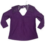 Daniel Rainn Daniel Rain Purple Plum Long Sleeve Lace Cutout 3/4 Length Blouse Size Medium Photo 0