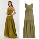 Intermix  Tiana Cut Out Drop Waist Maxi Dress Olive Green Photo 2