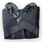 Vintage 1990's Y2K Black Lacey Goth Strapless Bustier Bra Low Back Underwire 34D Size M Photo 5
