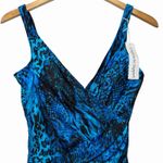 MiracleSuit NWT  Off the Scales Oceanus Swimsuit 14 Blue Tummy Control One Piece Photo 4