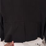 Reba Black Blazer Gold Turn-Lock Peplum Hem Quiet Luxury Money Classic Workwear Photo 6