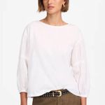 Madewell NWT White Puff-Sleeve Drop-Shoulder Knit Top - Size: Small Photo 0
