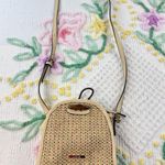 Simply Noelle  Straw Woven Crossbody Bag Beige Tan Multi Color Accent strap Photo 0