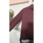 ZARA  Burgundy High Mock Neck Top Ornate Tassel Black Fringe Detail Medium Gothic Photo 9