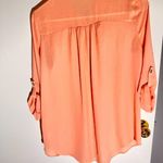 Decree Peach Coral Lace-Up Blouse – Size Medium Photo 2