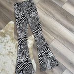New Girl Order Zebra Print Bell Bottom Flare Pants Black Size 6 Photo 0