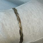 925 Italy Vermeil Tricolor Braided Herringbone Necklace, Bracelet & Earrings Gold Photo 4