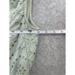 Japna  Women's Dress Mint Green Eyelet Sleeveless Size Large Surplice Ruffle Hem Photo 8