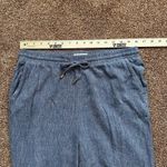 Ellen Tracy Linen Blend  Pants Womens Med Blue Coastal Pull On Drawstring Photo 4