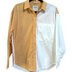 Abercrombie & Fitch Abercrombie Fitch Colorblock Oversized Button Down Shirt XS White Tan Orange Photo 0