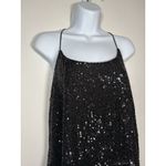 Endless Rose ANTHROPOLOGIE  Sequin Cami Spaghetti Strap Black Party NYE Medium Photo 2