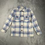 Gap  Jacket‎ Women XS Navy Pink Plaid Shirt Jacket Fleece Shacket Casual Normcore Photo 1