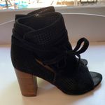 Sam Edelman Ellery Block Heel Suede Sandal Heels Shoes Perforated Leather Bootie Photo 8