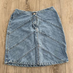 Faded Glory Vintage Y2K 90s  Chevron Denim Jean Skirt Size 6 Small 100% Cotton Photo 0