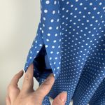 Kate Spade  Tea Garden Dot Dress Women's‎ Size 12 Blue Polka Dot V-Neck Retro Photo 4