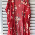 Xhilaration  Kimono Robe Cover Up Floral Print Size Xl/XXL Rayon Boho Beachy Photo 0