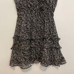 Maurice's Bare Floral Tiered Mini Dress Black White Sleeveless Boho Knee Length L Photo 4