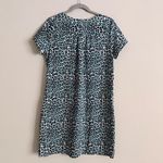 Jude Connally Ella Leopard Print Shift Dress Size M Stretch Aqua Made in USA Blue Size M Photo 3