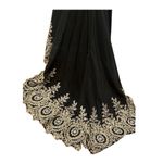 Shail K Rhinestone Mesh Black Gold Evening Gown W/ Train Size 10 Prom Photo 6