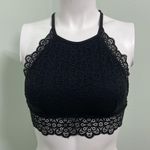 Aerie  Nordic High Neck Black Lace Bralette Photo 4