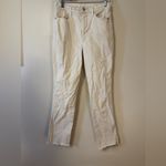 Frame Sz 27 White Le Sylvie Crop High Rise Straight Fit Jeans Side Slit EUC Photo 1